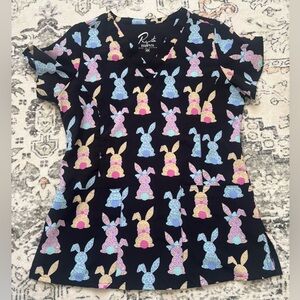 Easter Bunny Scrub Top